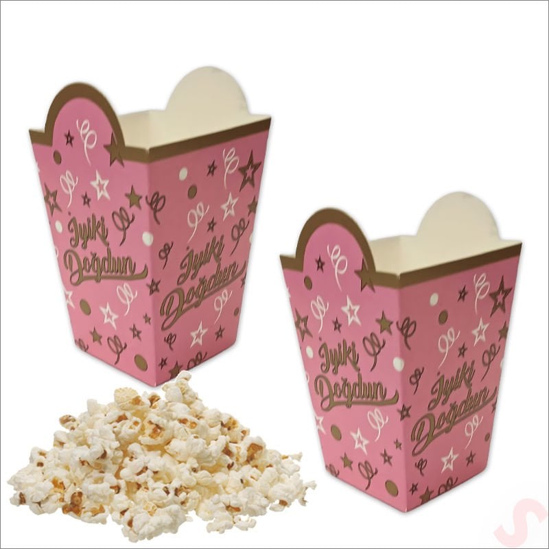 İyi Ki Doğdun Pembe Mısır Kutusu - 8 Adet