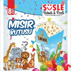 Safari Sevimli Hayvanlar Mısır Kutusu - 8 Adet