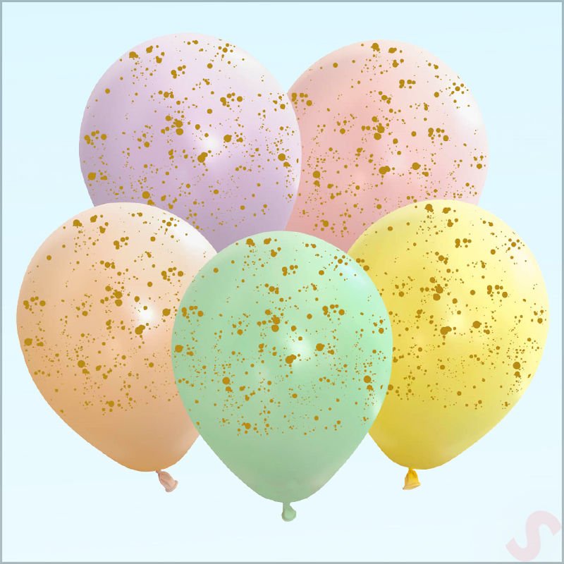 Sıçrama Desen Baskılı Makaron Balon, 30cm x 8 Adet
