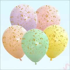 Sıçrama Desen Baskılı Makaron Balon, 30cm x 8 Adet