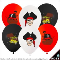 Korsan Partisi Balon, 30cm x 6 Adet