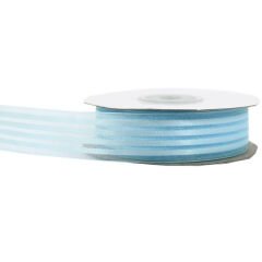 Şifon Kurdele, 4 Yollu ve Saten Çizgili, 2,50 cm x 23 mt - MAVİ