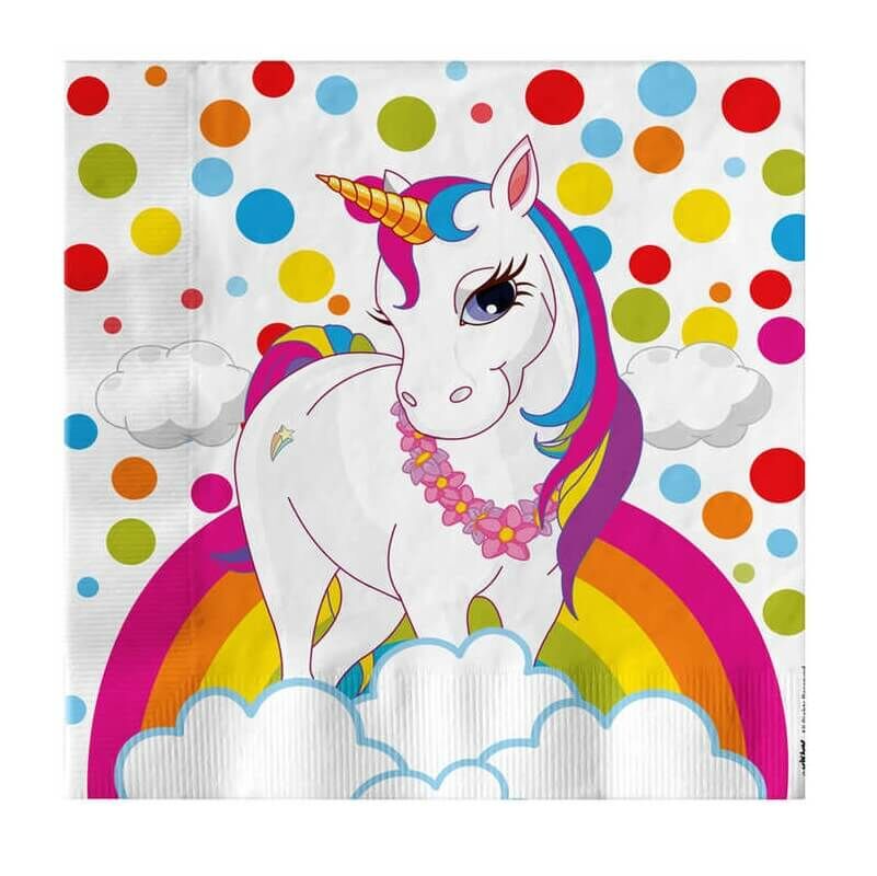 Unicorn Rainbow Kağıt Peçete, 16 Adet