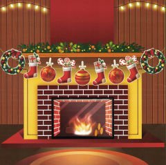 Yılbaşı Çelenk Dekoratif Banner - 1,5 mt