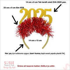 Yılbaşı 2025 Simli Taç - Altın