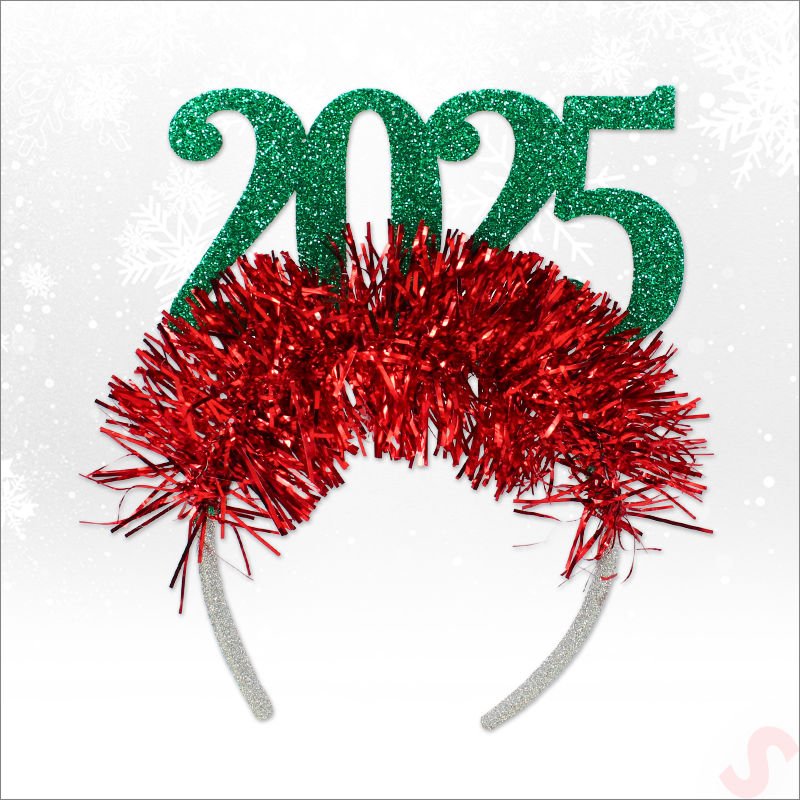 Yılbaşı 2025 Simli Taç - Yeşil