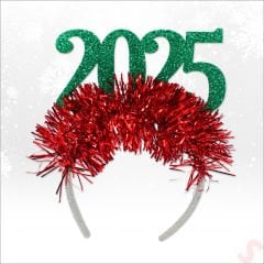 Yılbaşı 2025 Simli Taç - Yeşil