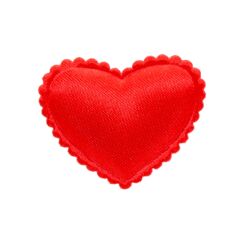 Yapışkanlı Kumaş Kalp Sticker, 3,50 x 3,00 cm - 25 Adet