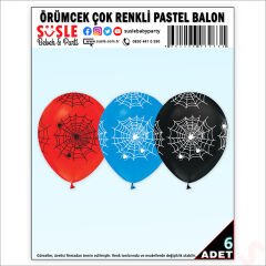 Spiderman Örümcek Balon, 30cm x 6 Adet