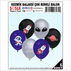 Kozmik Galaksi Balon, 30cm x 6 Adet