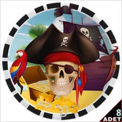 Korsan Partisi Karton Tabak - 23cm x 8 Adet