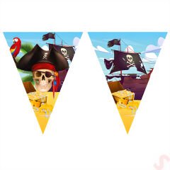 Korsan Partisi Üçgen Bayrak Flama - 2,90 mt