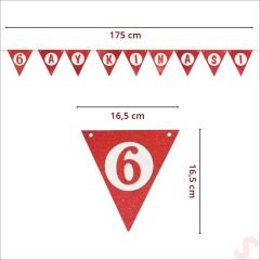 6 Ay Kınası Simli Eva Banner, 1,75mt x 16,5cm