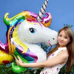 Unicorn Kafa Folyo Balon, 90cm x 70cm