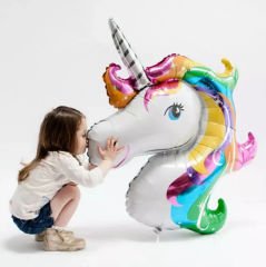 Unicorn Kafa Folyo Balon, 90cm x 70cm