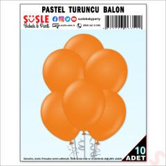 Turuncu Pastel Balon, 30cm x 10 Adet