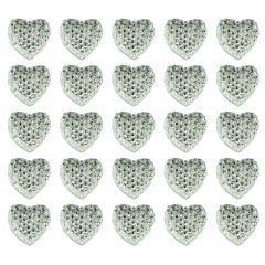 Polyester Kalp Fiyonk, 1,3 cm - 25 Adet - GÜMÜŞ