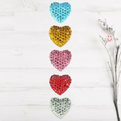 Polyester Kalp Fiyonk, 1,3 cm - 25 Adet - GÜMÜŞ