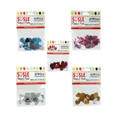 Polyester Kalp Fiyonk, 1,3 cm - 25 Adet - GÜMÜŞ
