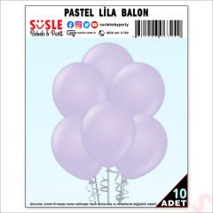 Lila Pastel Balon, 30cm x 10 Adet