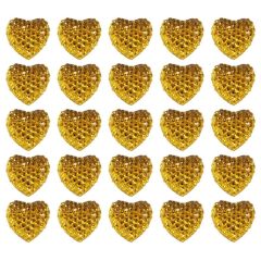 Polyester Kalp Fiyonk, 1,3 cm - 25 Adet - ALTIN