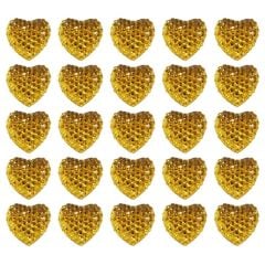 Polyester Kalp Fiyonk, 1,3 cm - 25 Adet - ALTIN