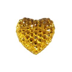 Polyester Kalp Fiyonk, 1,3 cm - 25 Adet - ALTIN