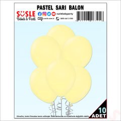 Sarı Pastel Balon, 30cm x 10 Adet