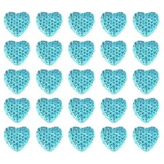 Polyester Kalp Fiyonk, 1,3 cm - 25 Adet - MAVİ