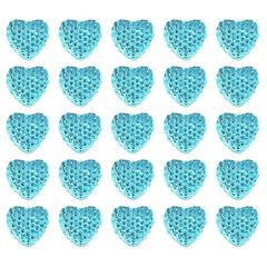 Polyester Kalp Fiyonk, 1,3 cm - 25 Adet - MAVİ