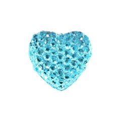 Polyester Kalp Fiyonk, 1,3 cm - 25 Adet - MAVİ