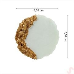 Epoksi Taşlı 6,50 cm Magnet, Altın - 1 Adet