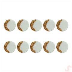 Epoksi Taşlı 6,50 cm Magnet, Altın - 10 Adet
