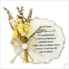 Kutulu ve SüSLü 6,50 cm Epoksi Magnet, Altın - 1 Adet