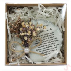 Kutulu ve SüSLü 6,50 cm Epoksi Magnet, Gümüş - 1 Adet