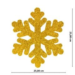 Yılbaşı Kar Tanesi Dekor Strafor Süs, 25 cm - Altın