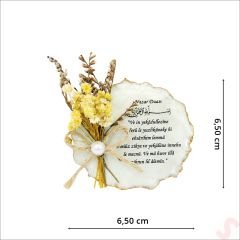 Kutulu ve SüSLü 6,50 cm Epoksi Magnet, Altın - 10 Adet