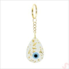 Epoksi Nazarlı Anahtarlık, Altın - 1 Adet