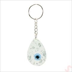 Epoksi Nazarlı Anahtarlık, Gümüş - 1 Adet