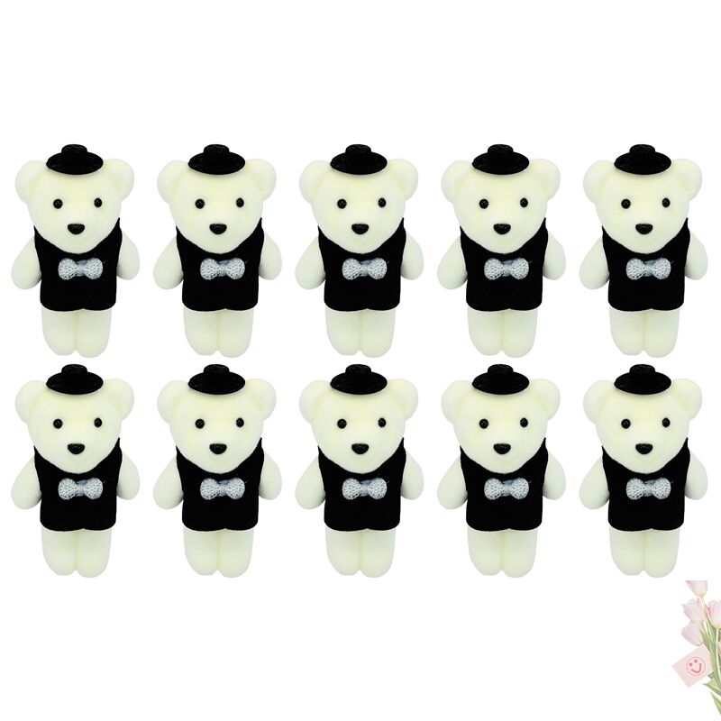 Minik Ayıcık SüS, 11cm x 6cm - Siyah - 10 Adet
