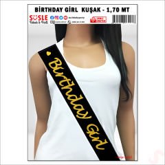 Birthday Girl Siyah Kuşak, 1,70 mt - Altın