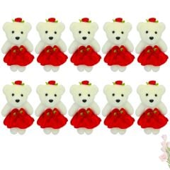 Minik Ayıcık SüS, 11cm x 6cm - Kırmızı - 10 Adet