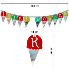 Külah Dondurma, İyiki Doğdun Metalik Karton Banner - 2 mt