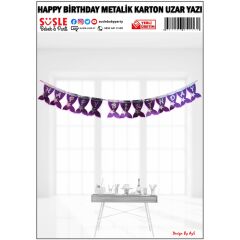 Deniz Kızı Kuyruğu, Happy Birthday Metalik Banner - 2,30 mt