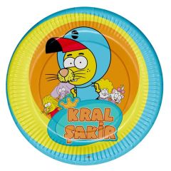 Kral Şakir, 23 cm, Karton Tabak, 8 Adet