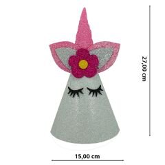 Unicorn Simli Eva Şapka, 27 cm - Fuşya