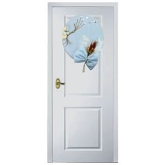 Kuru Çiçek Tanzimli, Ayıcıklı, İsimli Oval Kapı Süsü, Mavi