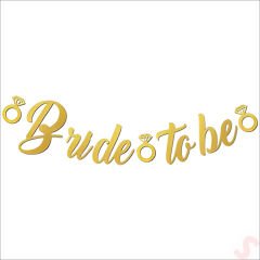 Bride To Be Kaligrafi Banner, Altın