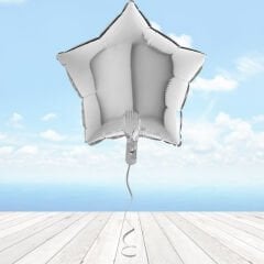 Yıldız Folyo Balon, 45 cm - Gümüş