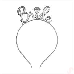 Bride To Be Kuşak ve Bride Metal Taç Seti - Gümüş